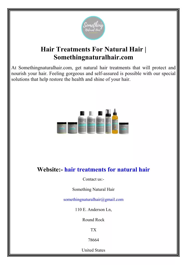 hair treatments for natural hair