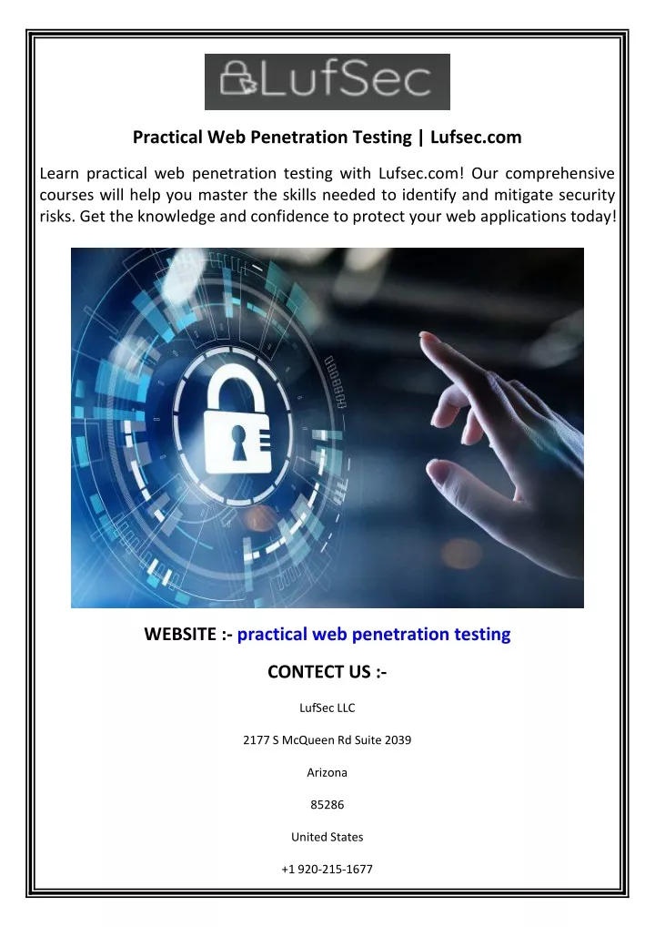 practical web penetration testing lufsec com