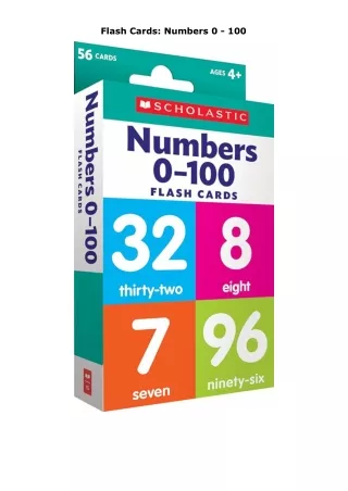 download❤pdf Flash Cards: Numbers 0 - 100