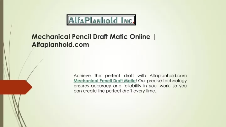 mechanical pencil draft matic online alfaplanhold com