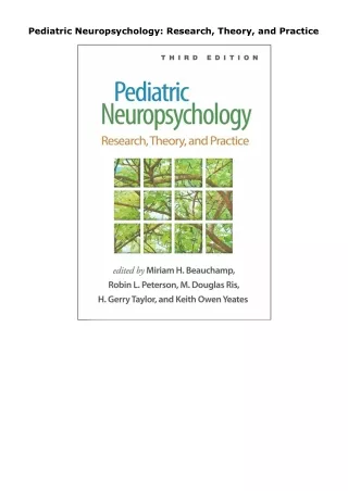 book❤read Pediatric Neuropsychology: Research, Theory, and Practice