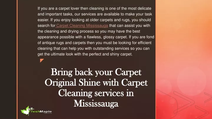 bring back your carpet original shine with carpet cleaning services in mississauga