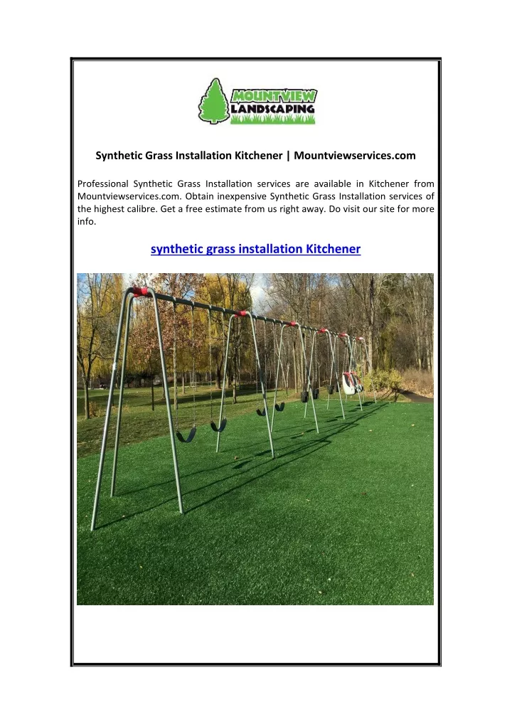 synthetic grass installation kitchener