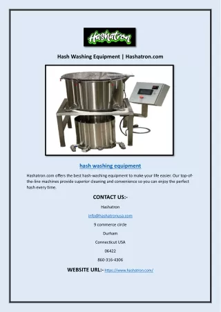 hash washing equipment hashatron com