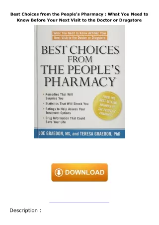 Best-Choices-from-the-Peoples-Pharmacy--What-You-Need-to-Know-Before-Your-Next-Visit-to-the-Doctor-or-Drugstore