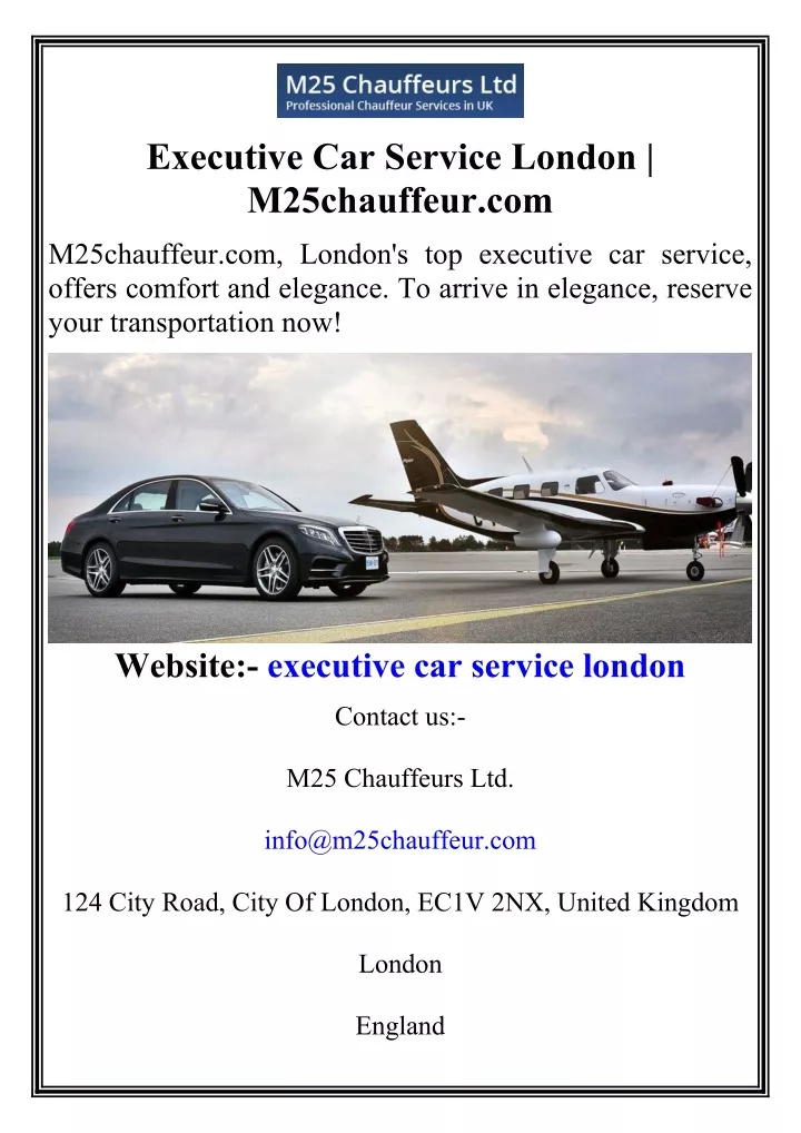 executive car service london m25chauffeur com