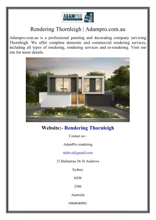 rendering thornleigh adampro com au