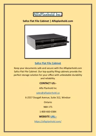 Safco Flat File Cabinet | Alfaplanhold.com