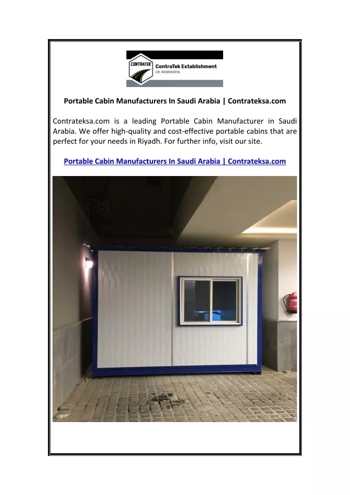 portable cabin manufacturers in saudi arabia