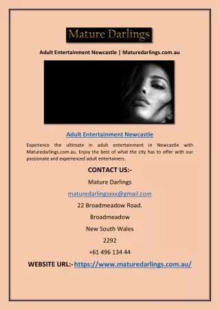 Adult Entertainment Newcastle | Maturedarlings.com.au