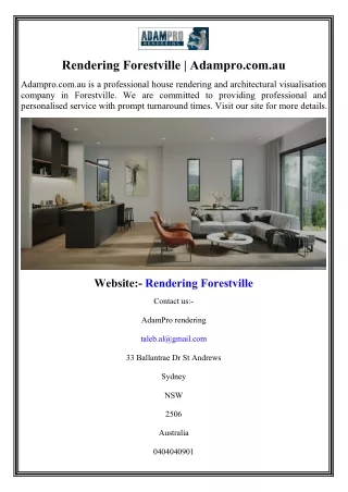 rendering forestville adampro com au