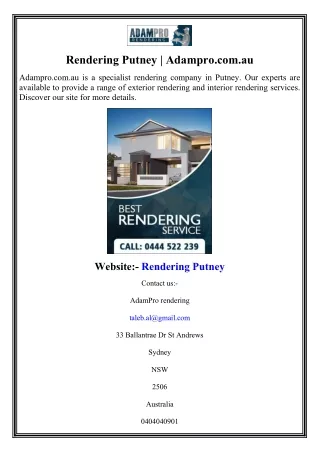 rendering putney adampro com au