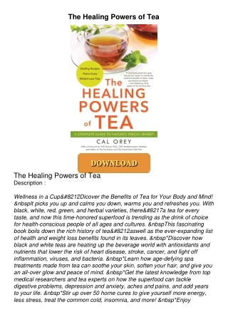 ❤[READ]❤ The Healing Powers of Tea
