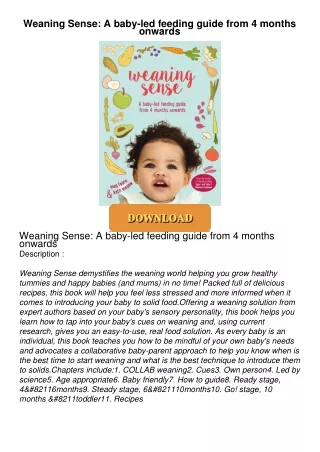 Audiobook⚡ Weaning Sense: A baby-led feeding guide from 4 months onwards