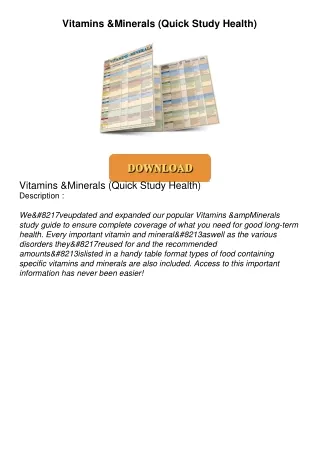 $PDF$/READ Vitamins & Minerals (Quick Study Health)