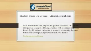 Classical Tours In Greece | Aristotletravel.com