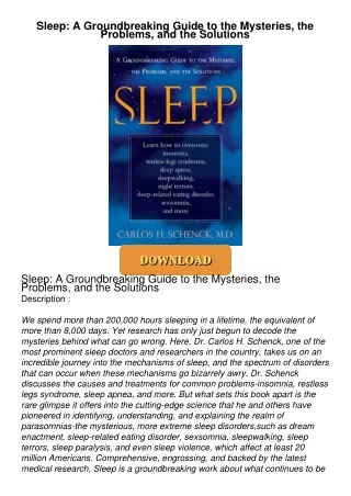 Sleep-A-Groundbreaking-Guide-to-the-Mysteries-the-Problems-and-the-Solutions