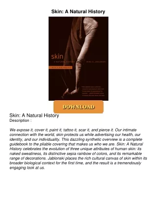 PDF/READ❤  Skin: A Natural History