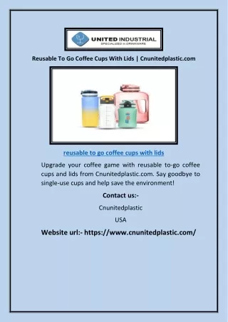Reusable To Go Coffee Cups With Lids | Cnunitedplastic.com