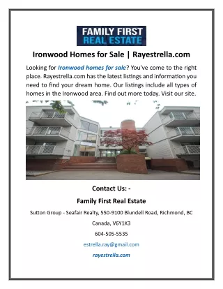 Ironwood Homes For Sale Rayestrella