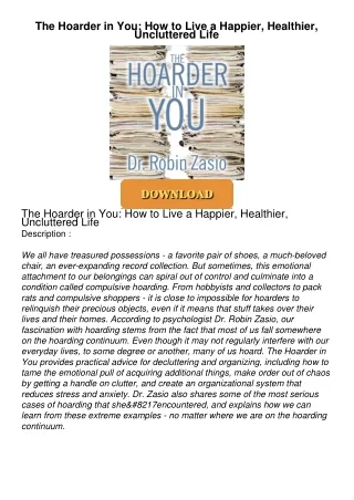 Audiobook⚡ The Hoarder in You: How to Live a Happier, Healthier, Uncluttered Life