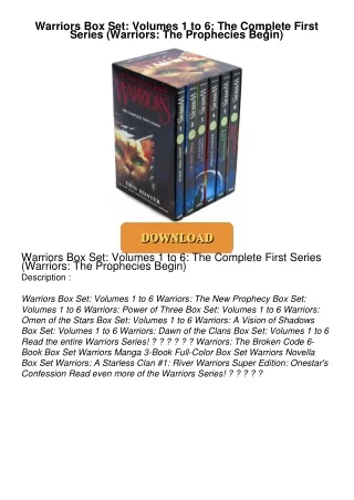 ❤Book⚡[PDF]✔ Warriors Box Set: Volumes 1 to 6: The Complete First Series (Warriors: The