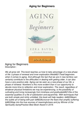 $PDF$/READ Aging for Beginners