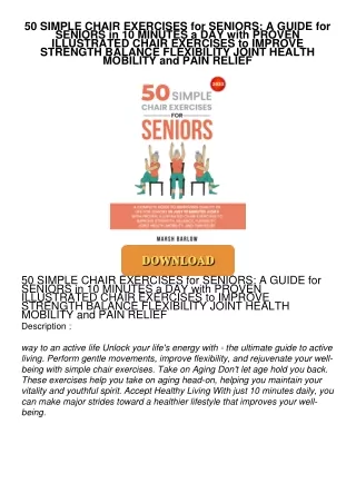 PDF_⚡ 50 SIMPLE CHAIR EXERCISES for SENIORS: A GUIDE for SENIORS in 10 MINUTES a DAY