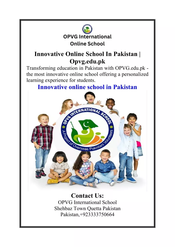innovative online school in pakistan opvg