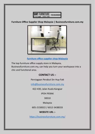 Furniture Office Supplier Shop Malaysia | Businessfurniture.com.my
