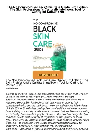 Audiobook⚡ The No Compromise Black Skin Care Guide: Pro Edition: The Skin Professional's