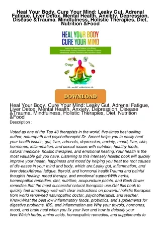 $PDF$/READ Heal Your Body, Cure Your Mind: Leaky Gut, Adrenal Fatigue, Liver Detox,