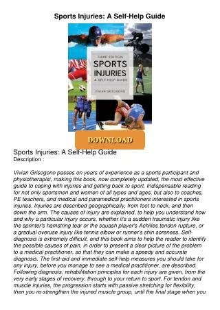 [PDF⚡READ❤ONLINE]  Sports Injuries: A Self-Help Guide