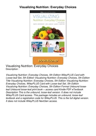 ❤[READ]❤ Visualizing Nutrition: Everyday Choices