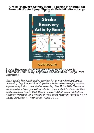 get⚡[PDF]❤ Stroke Recovery Activity Book - Puzzles Workbook for Traumatic Brain Injury &