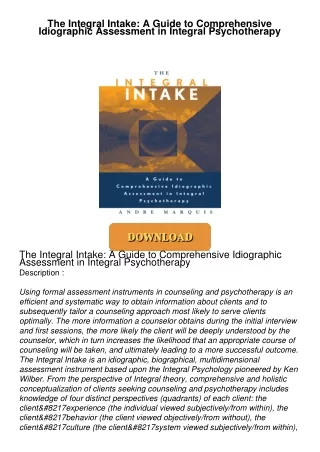 ❤Book⚡[PDF]✔ The Integral Intake: A Guide to Comprehensive Idiographic Assessment in