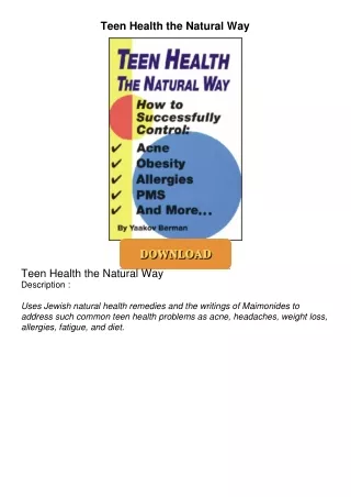 PDF/READ❤  Teen Health the Natural Way