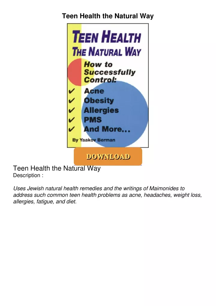 teen health the natural way