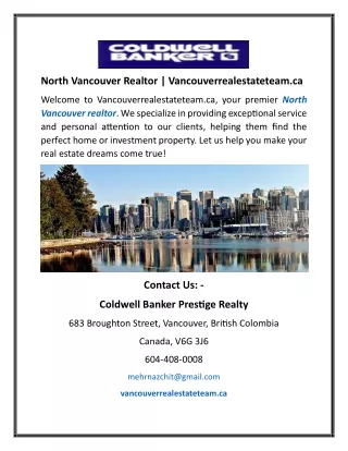 North Vancouver Realtor Vancouverrealestateteam.ca