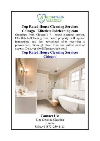 Top Rated House Cleaning Services Chicago  Elitedetailedcleaning.com