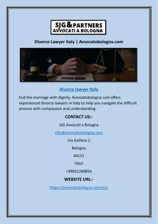 Divorce Lawyer Italy | Avvocatobologna.com