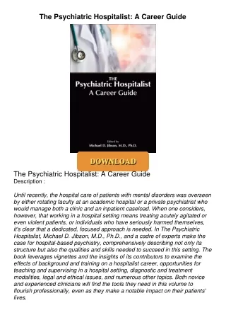 The-Psychiatric-Hospitalist-A-Career-Guide