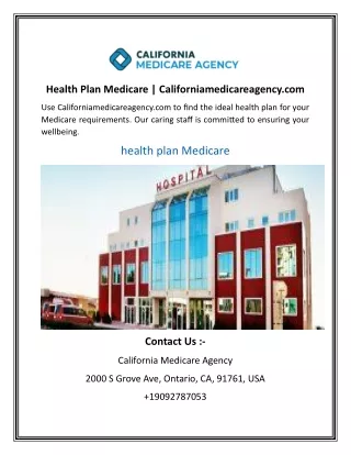 Health Plan Medicare  Californiamedicareagency