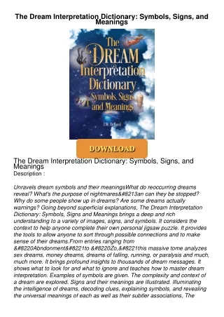 Audiobook⚡ The Dream Interpretation Dictionary: Symbols, Signs, and Meanings