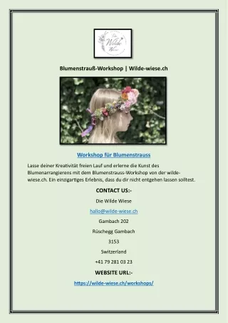 Blumenstrauß-Workshop | Wilde-wiese.ch