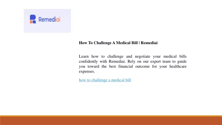 how to challenge a medical bill remediai