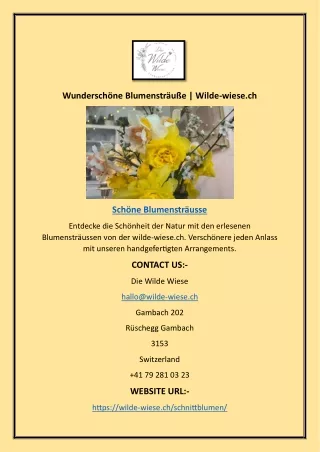 Wunderschöne Blumensträuße | Wilde-wiese.ch