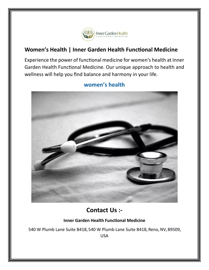 women s health inner garden health functional