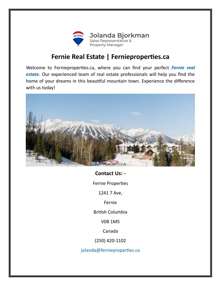 fernie real estate fernieproperties ca