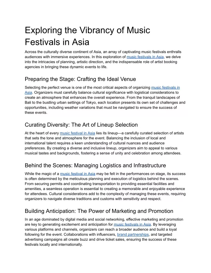 exploring the vibrancy of music festivals in asia